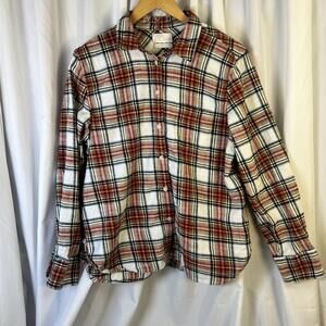 J Crew Reimagined Classic Fit Flannel Shirt in Snowy Stewart Tartan Plaid Sz 14